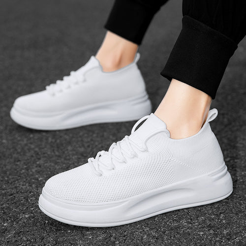 Damen nan elastischer Strick-Slip-on Sneaker mit viskoelastischer Fußbett-Einlage und dämpfender Plateau-Laufsohle Drune