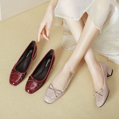 Damen elegante Ballerinas mit dekorativem Schleifendetail Drune