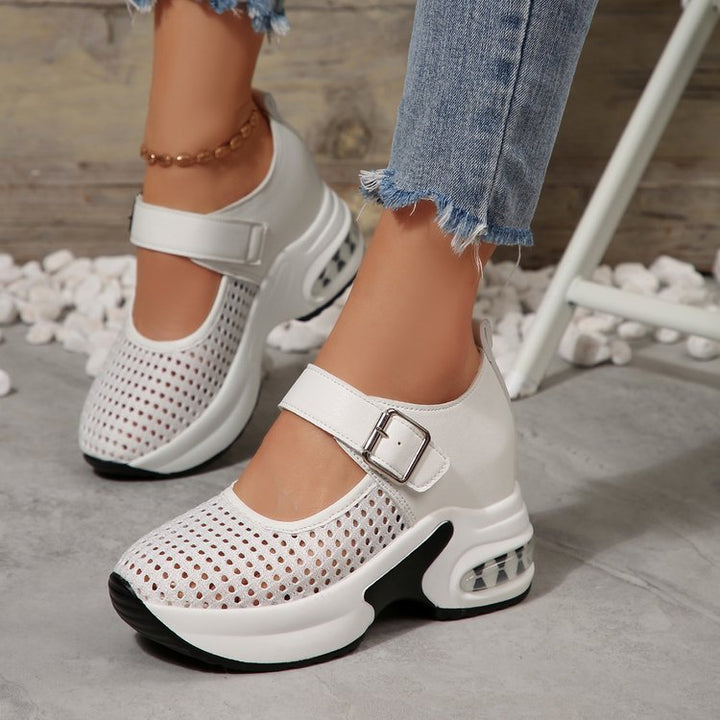 Damen nan Riemchen-Sneaker im Mary-Jane-Stil mit sichtbarer Luftdämpfung und perforiertem Obermaterial Drune
