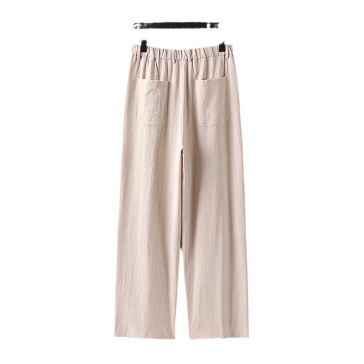Damen weite Hose mit hoher Taille und Bundfalten Drune