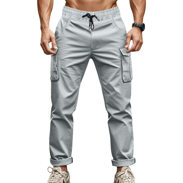 Herren nan urbane Cargo‑Chino im Joggingstil mit elastischem Tunnelzugbund und multifunktionalen Taschen Drune