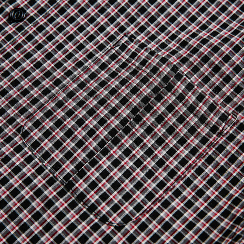 Herren Boxy-Overshirt im feinkarierten Muster mit durchgehender Knopfleiste und aufgesetzter Brusttasche Drune
