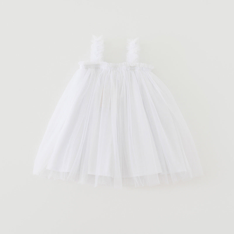 Mädchen Tüll Twirl Kleid mit Rüschen-Trägern Drune