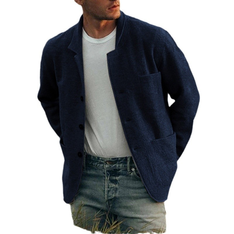 Herren lässige Wolljacke mit modernem Schnitt und praktischen Taschen Drune