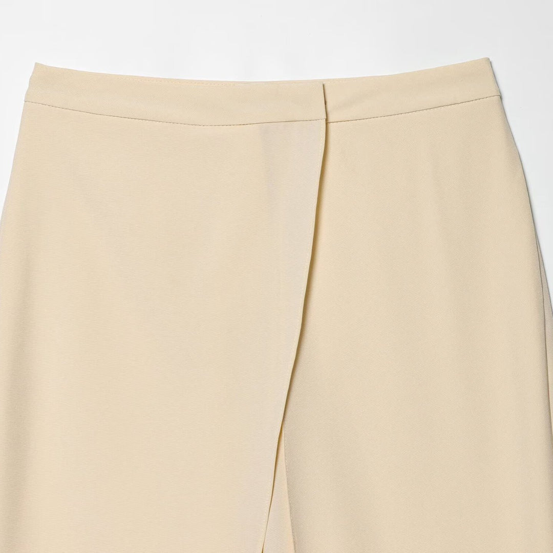 Damen Cropped Palazzo‑Hose mit Tulpenüberlappung und hohem Bund Drune