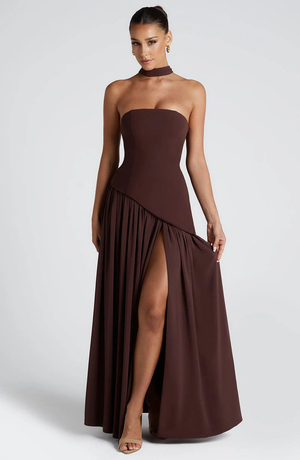 Damen Abendkleid mit asymmetrischem Schnitt Drune
