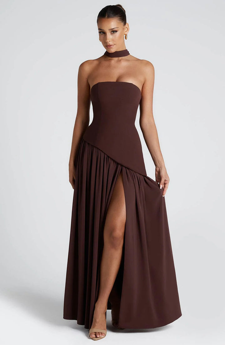 Damen Abendkleid mit asymmetrischem Schnitt Drune