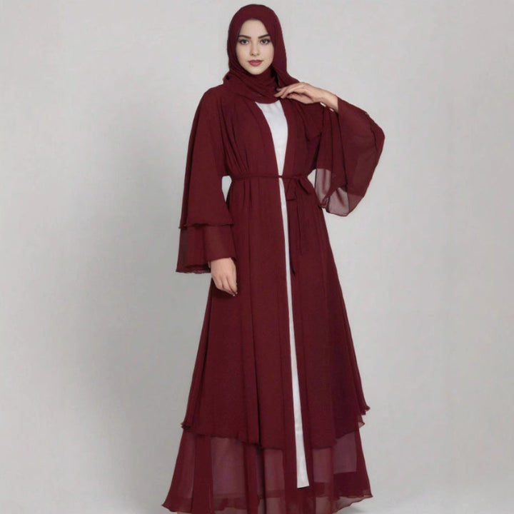 Damen Elegante und fließende lange Kaftan mit offenen Ärmeln Drune