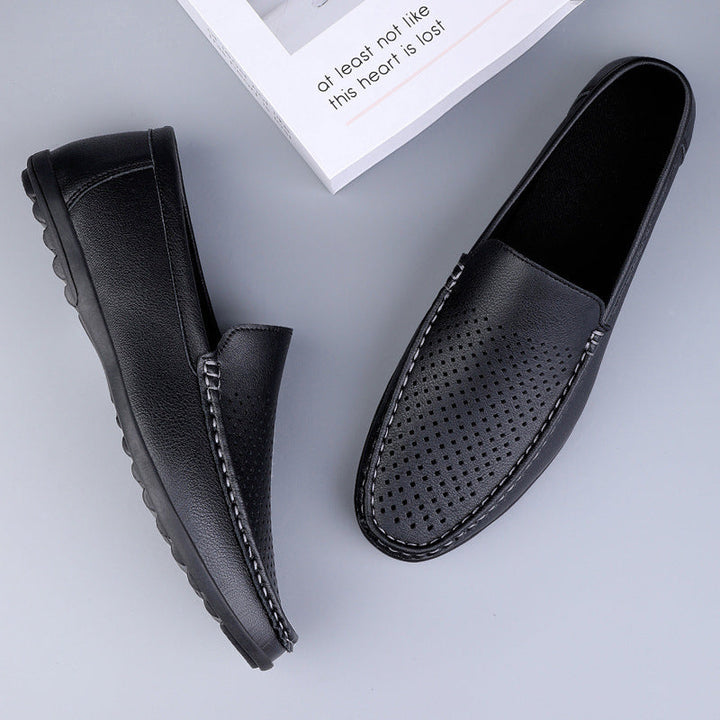 Herren Mokassins aus perforiertem Leder mit flexibler Sohle Drune