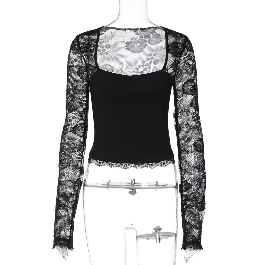 Damen Elegantes Oberteil mit Spitzendetails Drune
