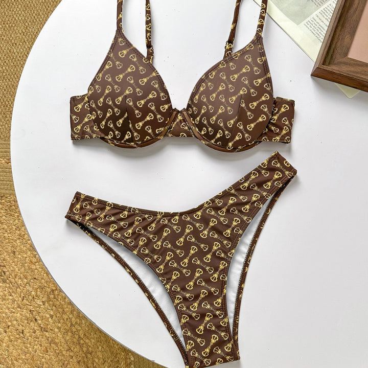 Damen Push-Up Bikini mit raffiniertem Muster Drune