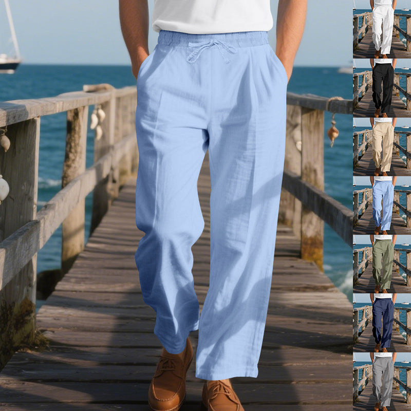 Herren luftige Freizeithose mit elastischem Bund und seitlichen Taschen Drune