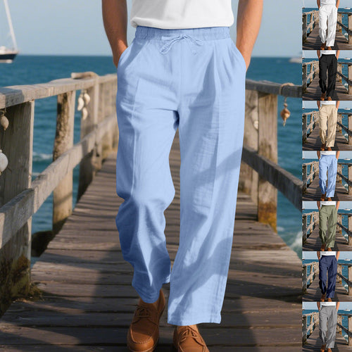 Herren luftige Freizeithose mit elastischem Bund und seitlichen Taschen Drune