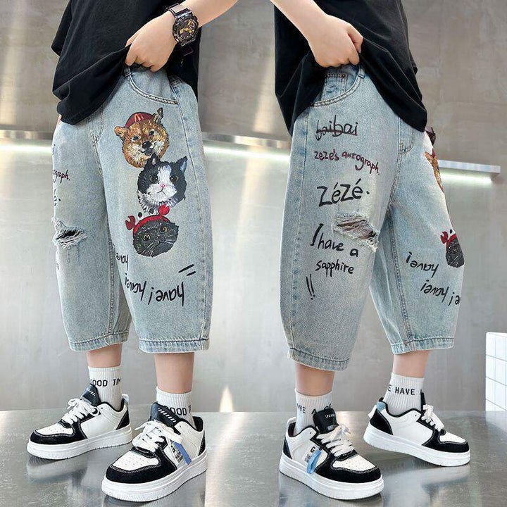 Unisex lockere Denim Hosen Drune