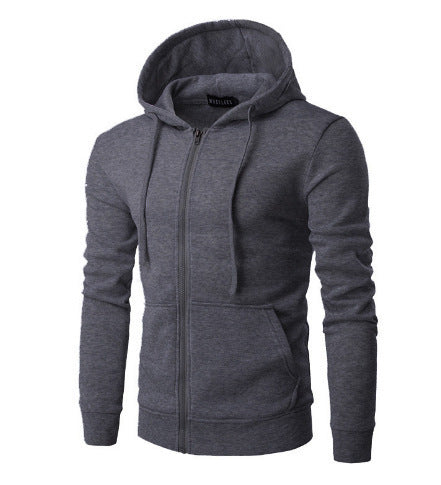 Herren nan Slim-Fit Kapuzensweatjacke mit mittigem Reißverschluss, doppellagiger Kapuze und praktischen Eingrifftaschen Drune