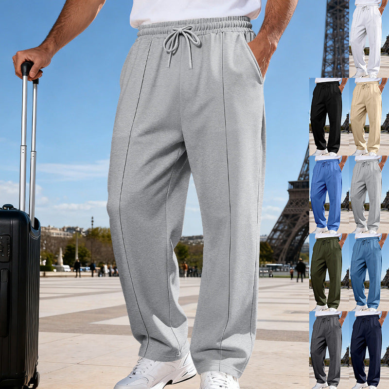 Herren nan weite Relax-Jogginghose mit Bügelfalte, elastischem Tunnelzugbund und seitlichen Eingrifftaschen Drune