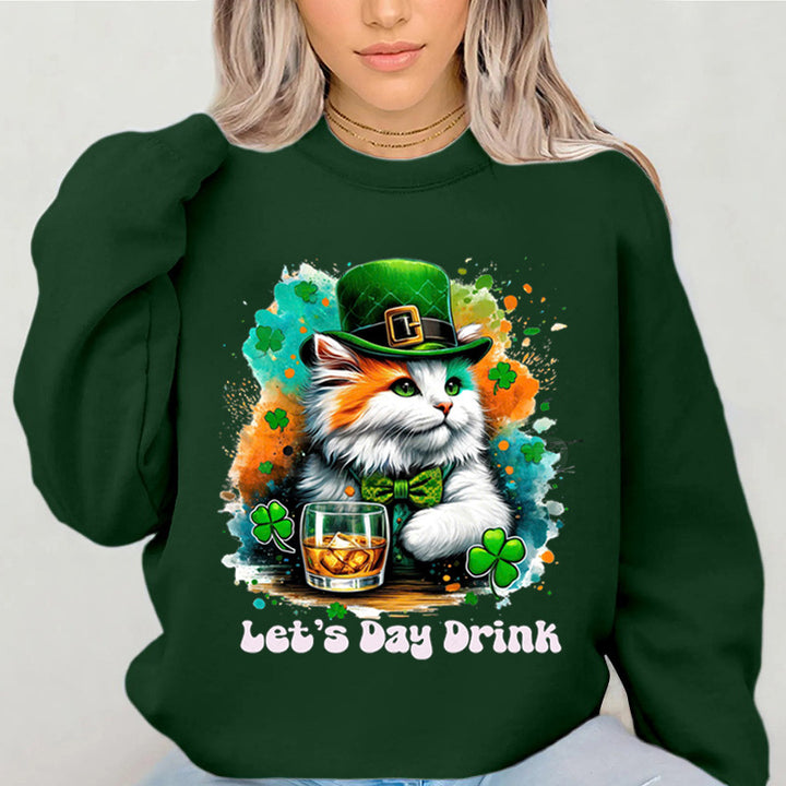 Damen Sweatshirt mit lustigem Katzenmotiv und inspirierendem Schriftzug Drune