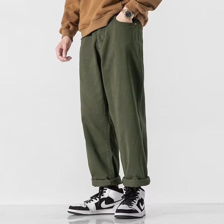 Herren Lässige Weitgeschnittene Chino-Hose Drune
