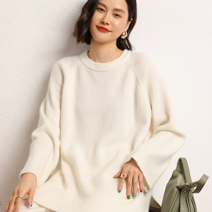 Damen Grobstrickpullover mit weit geschnittenem Design und voluminösen Ärmeln Drune