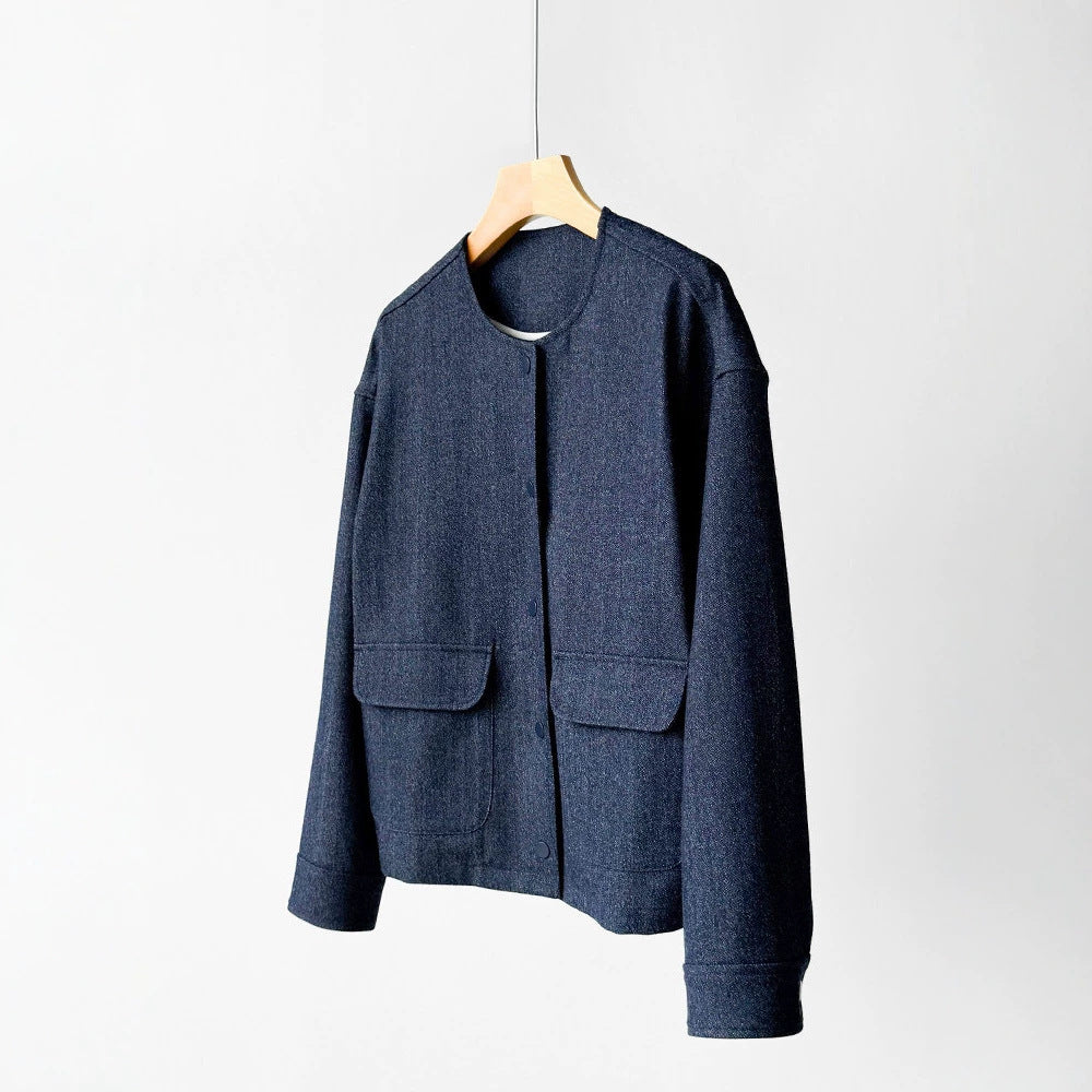 Damen Modische Jacke mit Knöpfen und praktischen Taschen Drune