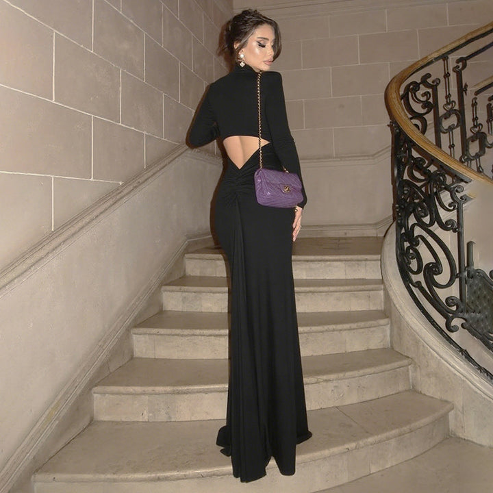 Damen Elegantes Abendkleid mit hohem Schlitz und raffiniertem Rückenausschnitt Drune