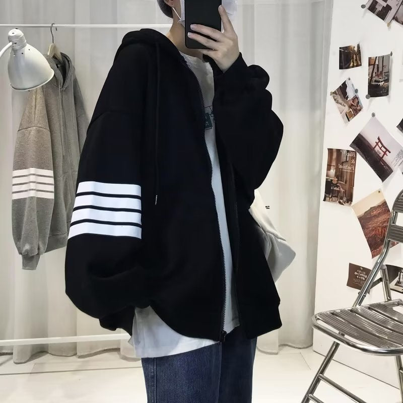 Unisex Bequeme Oversized Kapuzenjacke mit strukturiertem Design Drune