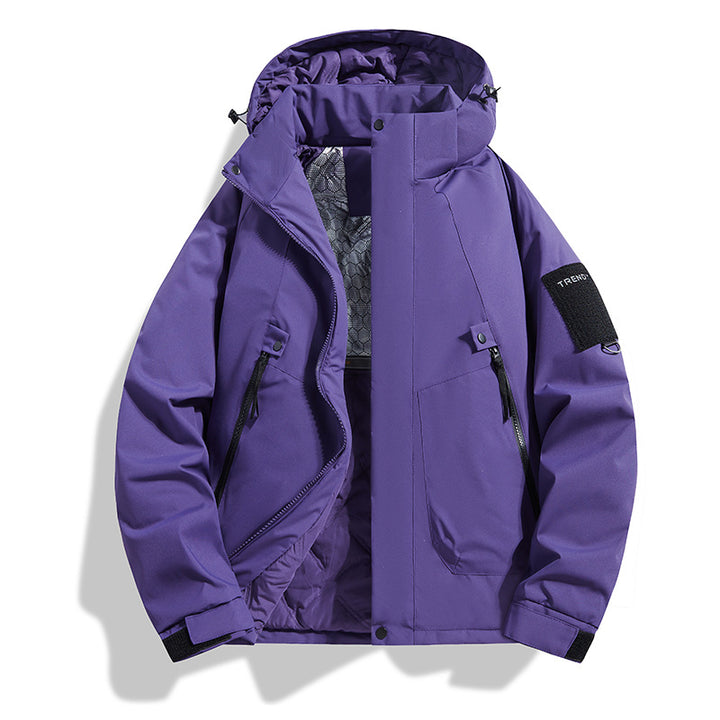 Herren Isolierte Kapuzen-Fieldjacke mit gesteppter Thermofütterung, winddichter Hülle & Utility-Taschen Drune