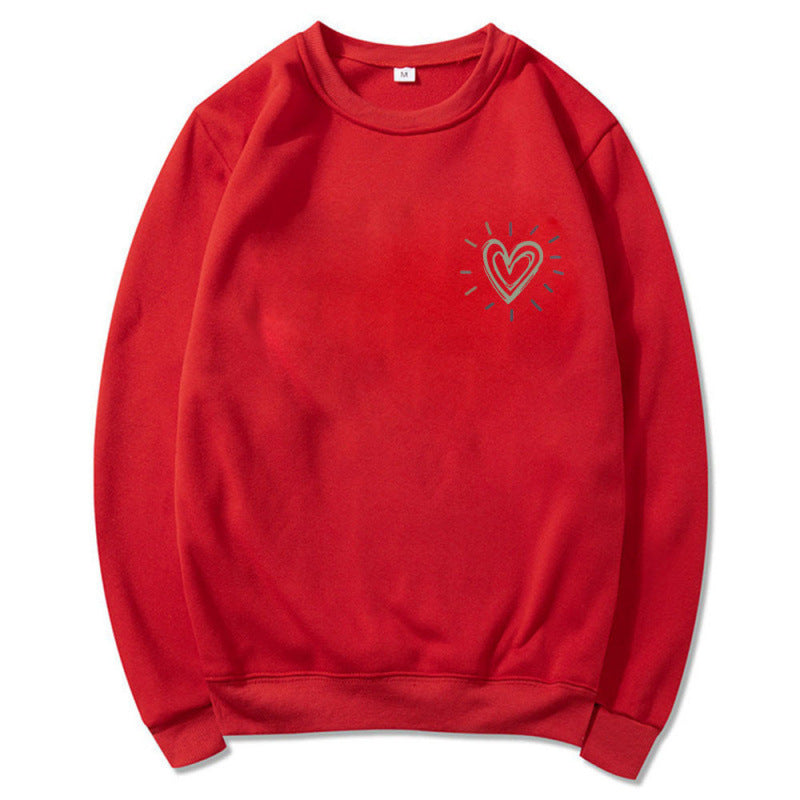 Damen Bequemer Sweatshirt mit Herzmotiv Drune