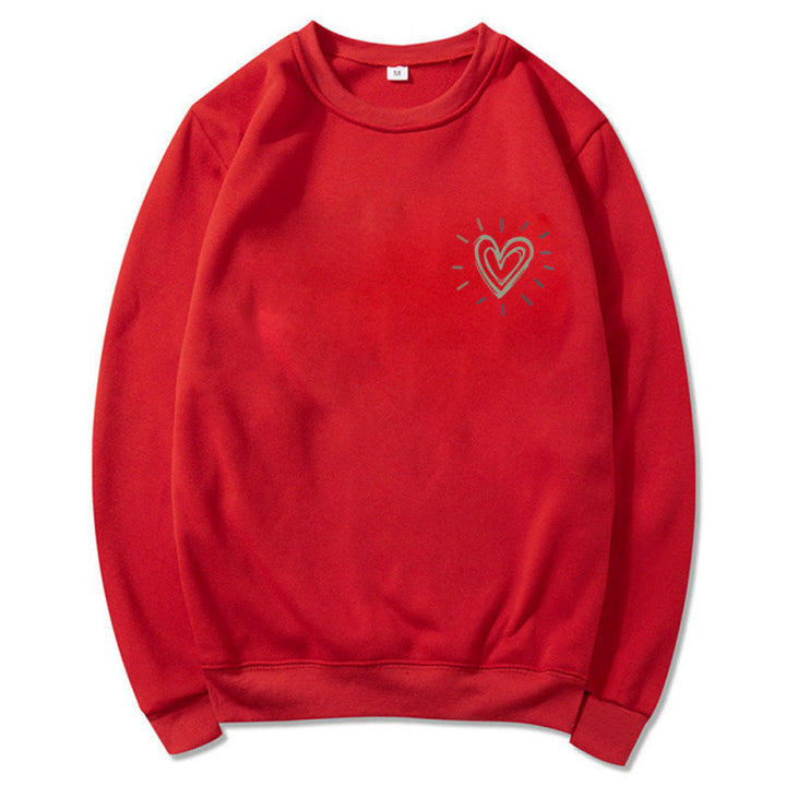 Damen Bequemer Sweatshirt mit Herzmotiv Drune