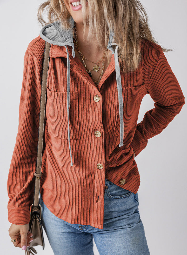 Drune | Revers Knopf Kapuzenjacke