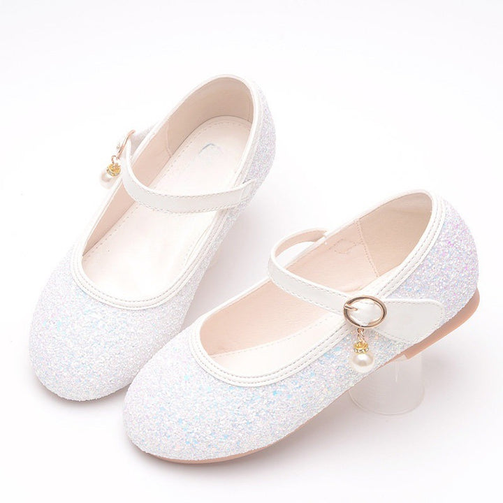 Mädchen Glitzernde Ballerinas mit Riemchen und Perlenapplikation Drune