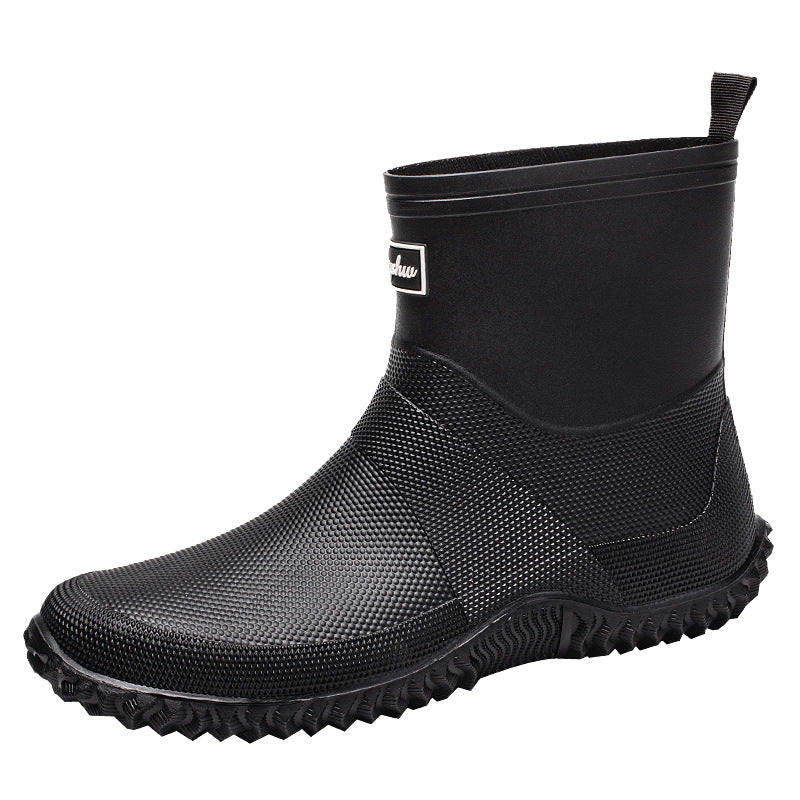Herren Nahtlose Vollgummi-Schlupfstiefelette mit rutschfester Profilsohle Drune