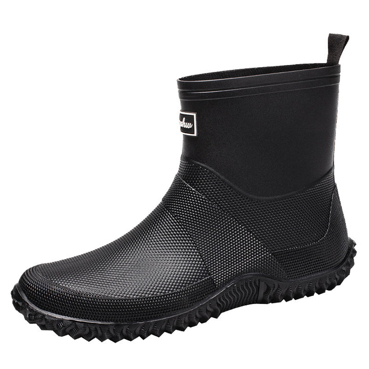 Herren Nahtlose Vollgummi-Schlupfstiefelette mit rutschfester Profilsohle Drune