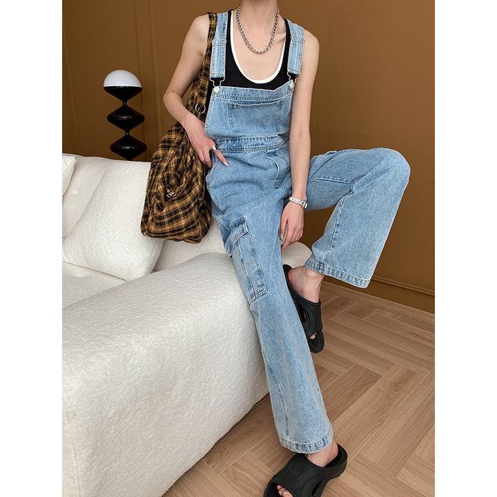 Damen lässiger Latzhose mit bequemer Passform und praktischen Taschen Drune