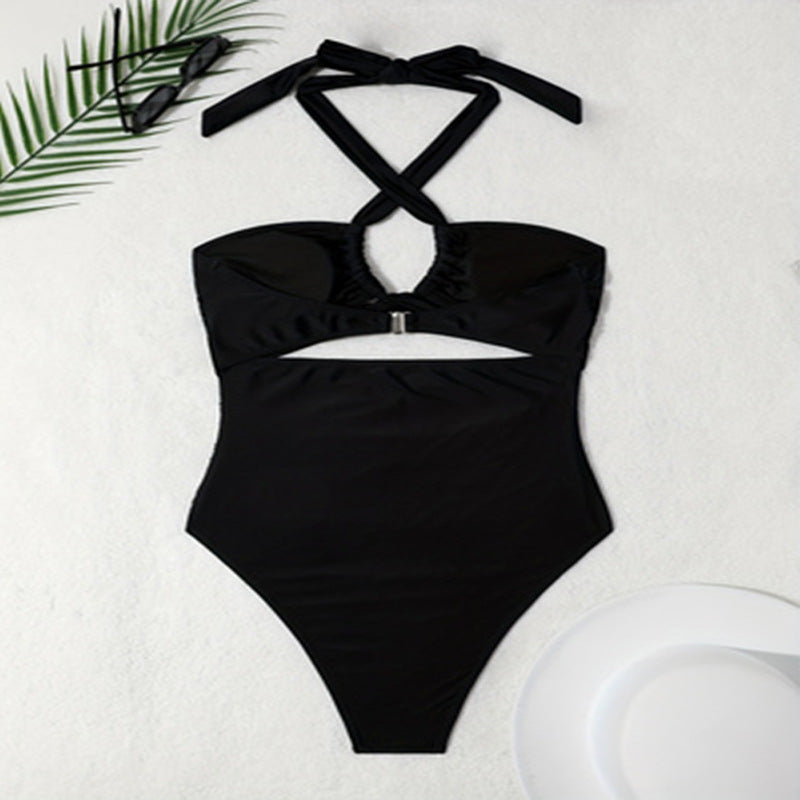 Damen Einteiliger Badeanzug mit sexy Cut-Outs und raffinierten Trägern Drune