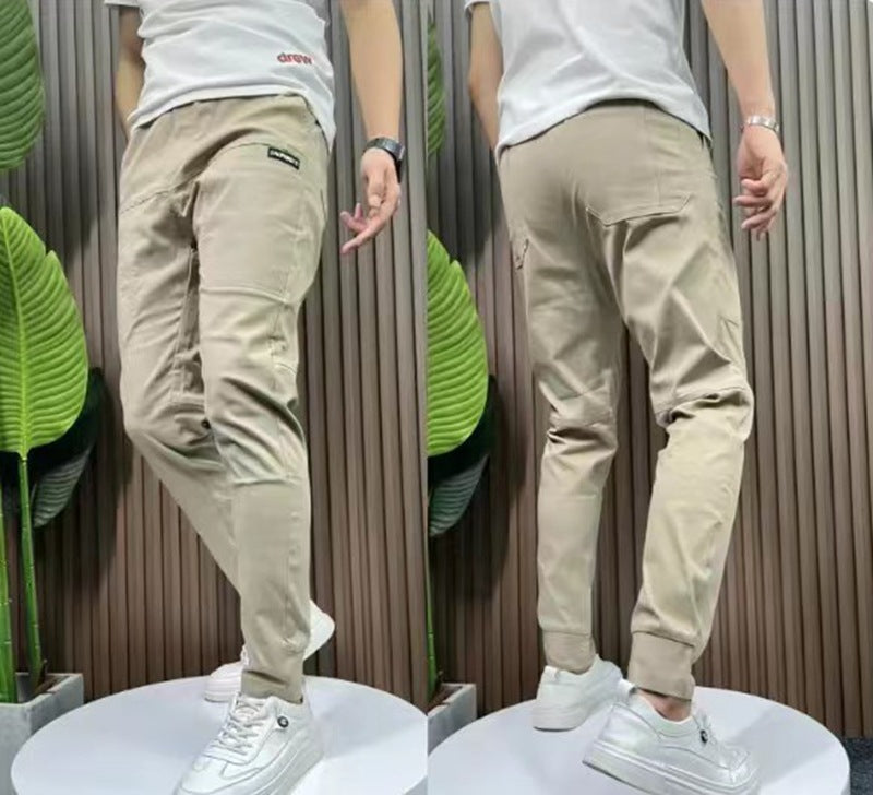Herren nan sportive Cargojoggerhose mit elastischem Bund, Kordelzug und konischem Beinabschluss Drune