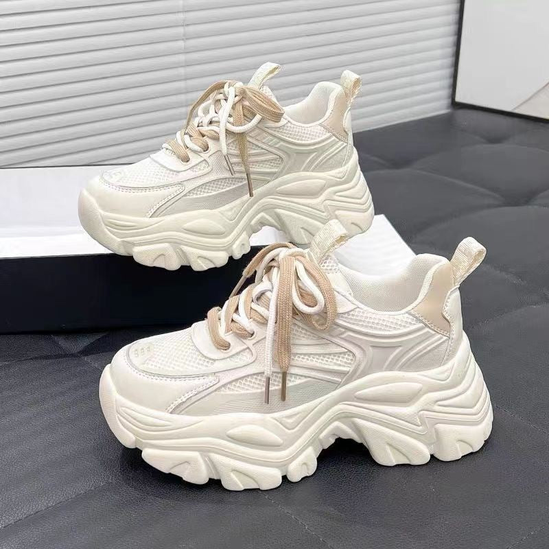 Damen Chunky Sneakers mit atmungsaktiver Mesh-Oberfläche und rutschfester Sohle Drune