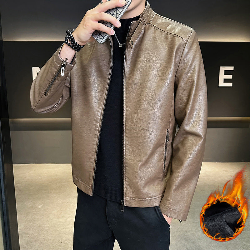 Herren Modische Kunstlederjacke im lässigen Design Drune