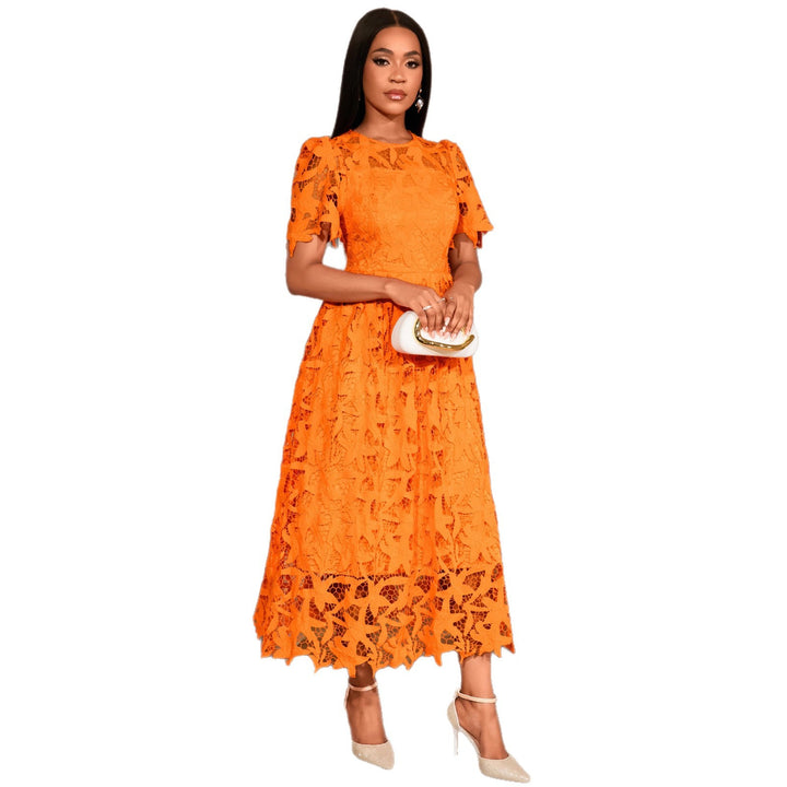Damen Spitzen-Maxikleid mit floralem Design Drune
