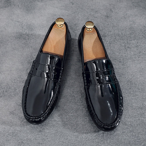 Herren Elegante Mokassins aus hochwertigem Lackleder Drune