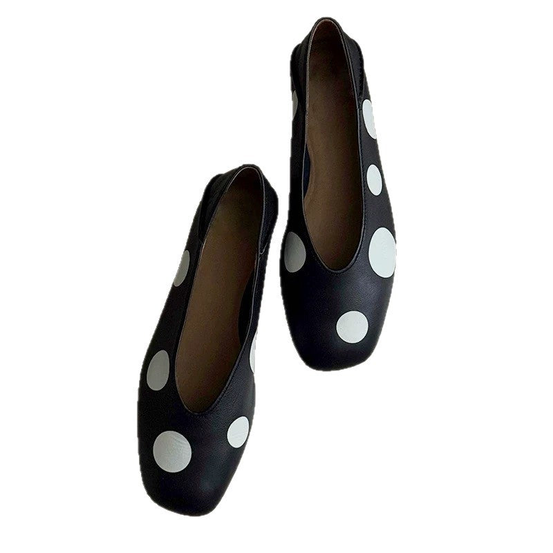 Damen Ballerinas mit modischem Punktedesign und flexibler Sohle Drune
