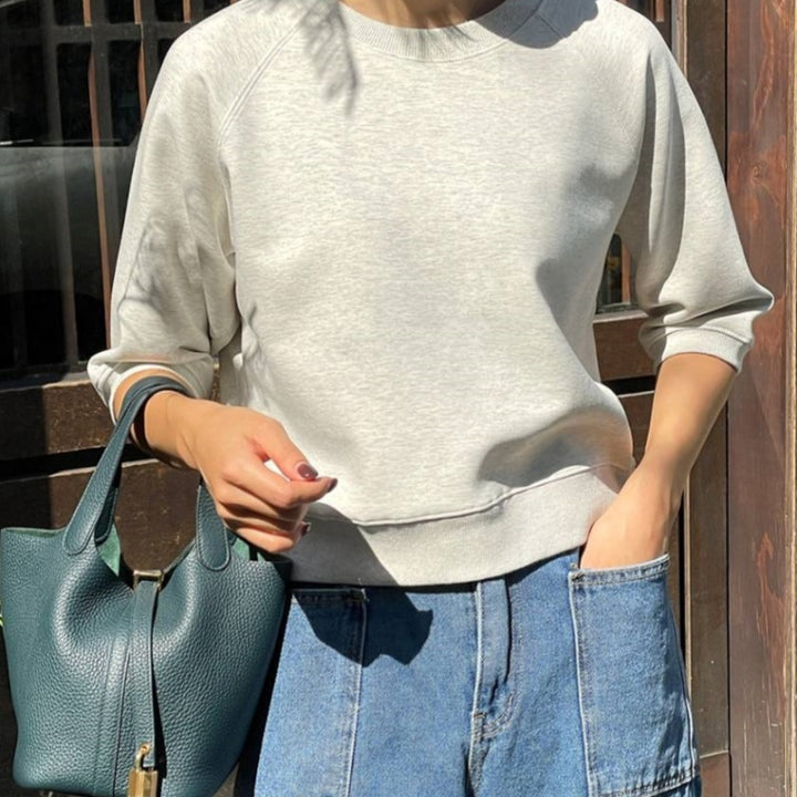 Damen legeres Sweatshirt mit 3/4-Ärmeln Drune