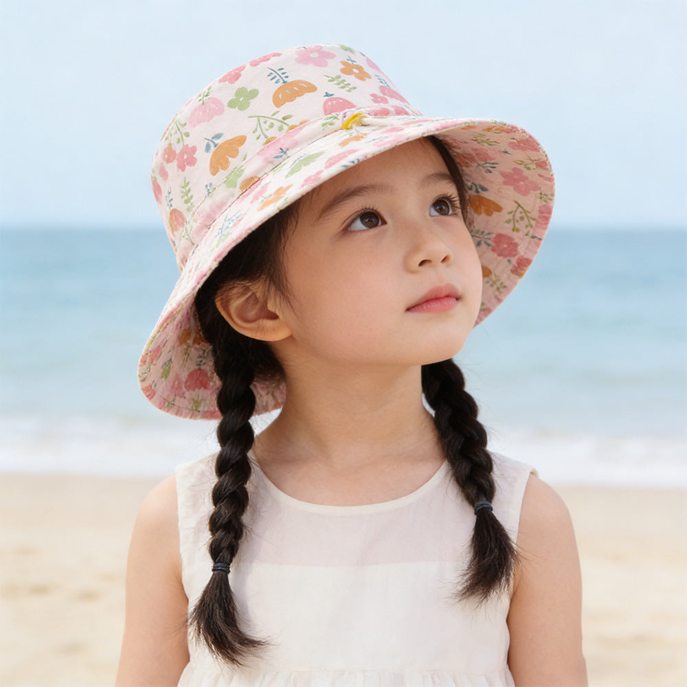 Unisex nan Kinder-Sonnenhut mit Wendemotiv, Kinnband und hohem UV-Schutz  Drune