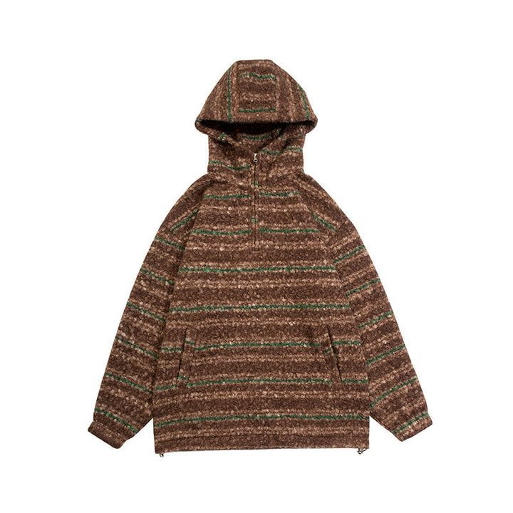 Unisex Strick-Hoodie im Oversize‑Cut mit halbem Reißverschluss Drune