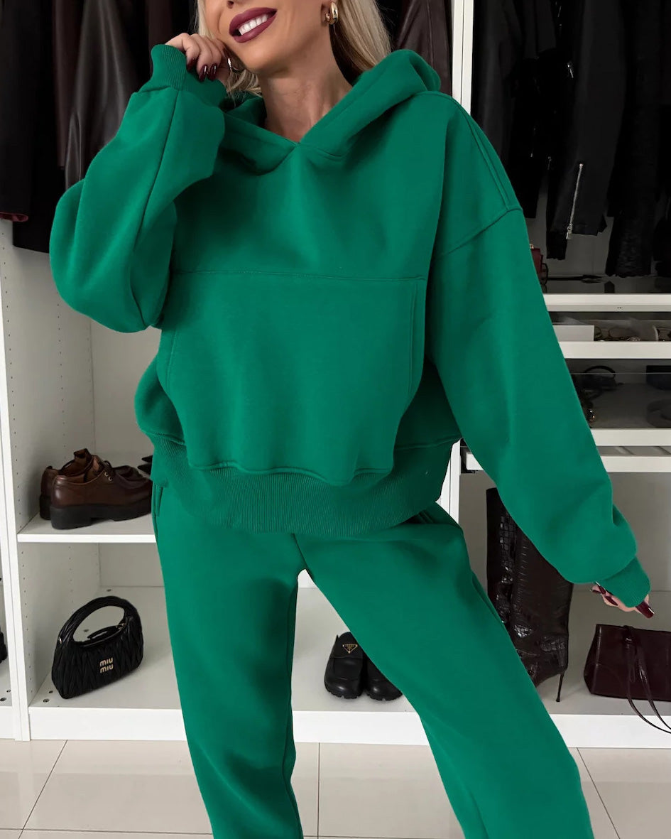 Drune | Run Kapuzenpullover und Cropped Hose Zwei Teile Satz