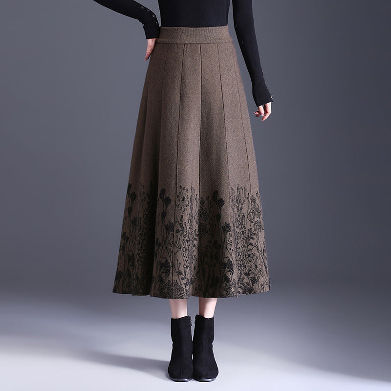 Damen Eleganter Maxirock mit floralem Muster Drune