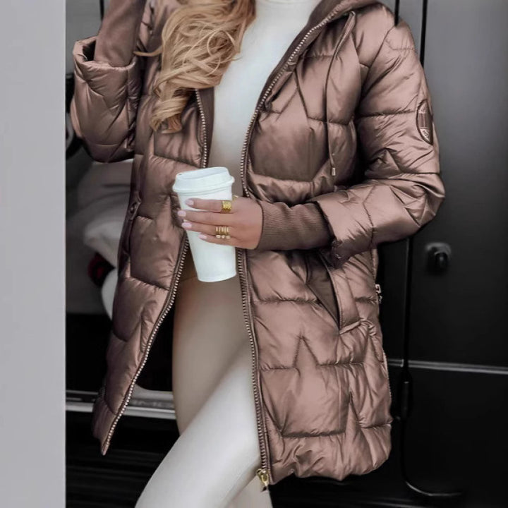 Damen Steppjacke mit Kapuze und praktischen Taschen Drune