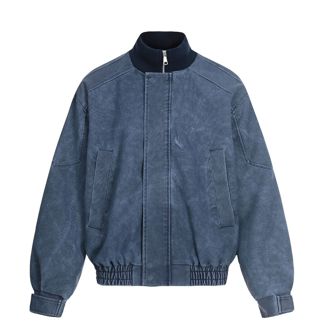 Herren Kurzboxy Blouson aus Cordstoff mit hohem Rippkragen und elastischem Saum Drune