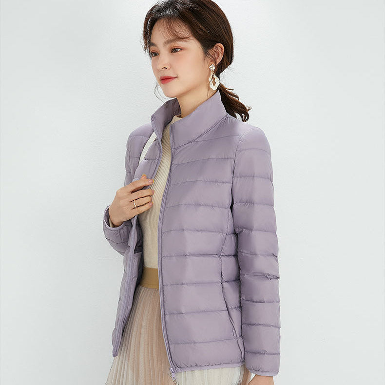 Damen Ultraleichte gesteppte Kapuzenjacke mit ultraflacher Thermowatte Drune