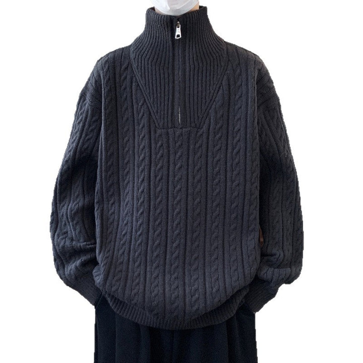 Damen Grobstrickpullover mit Stehkragen Drune
